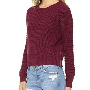 360 Sweater| maroon long sleeve knit sweater SZ S